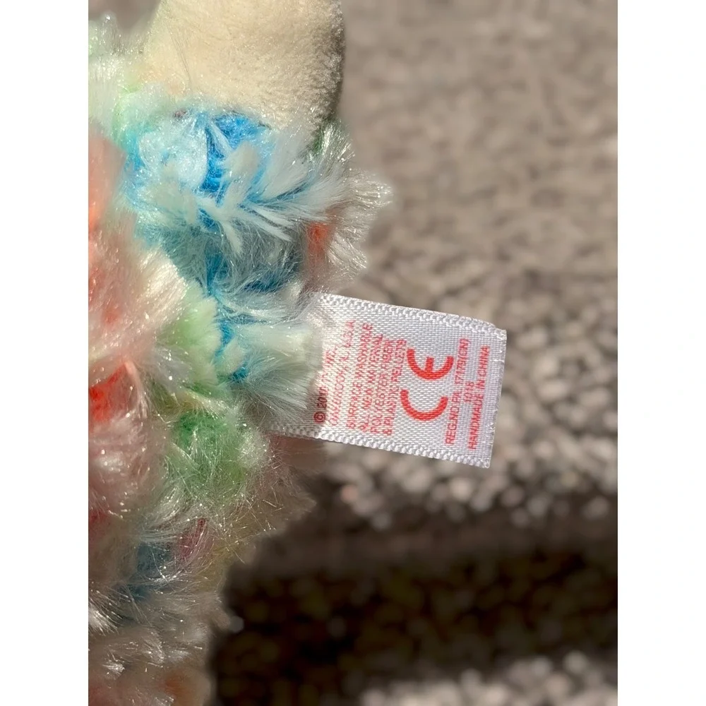TY Beanie Boos Lola Rainbow Llama Plush 8